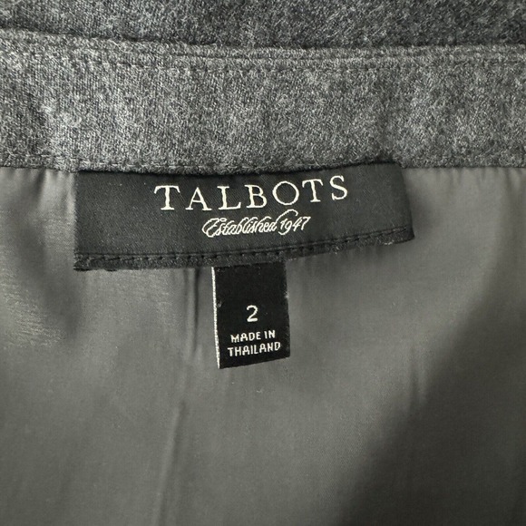 Talbots Skirt Womens 2 Gray Pencil Skirt Ruffle Back Neutral Minimalist Feminine - Picture 3 of 4
